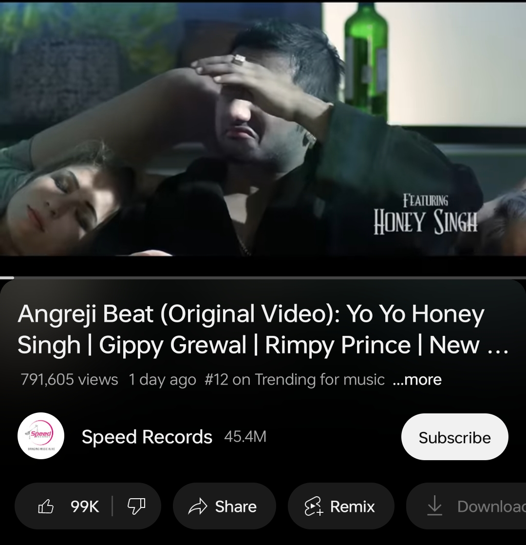 Angrezi Beat Of Honey Singh 13 Year Old Song Trending Again