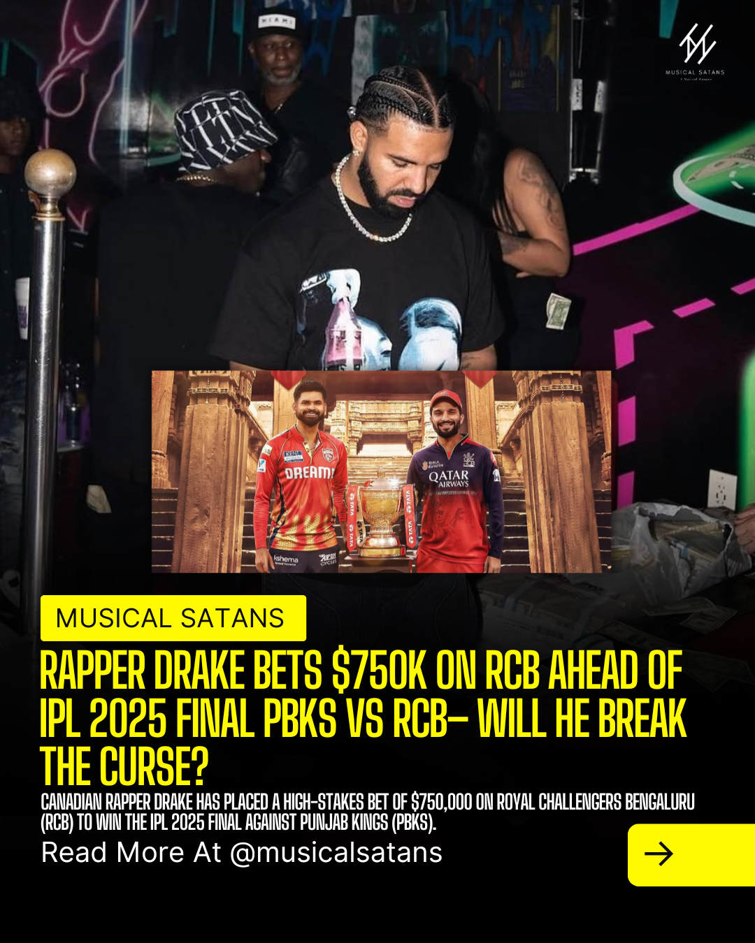 Drake Bet On RCB vs PBKS