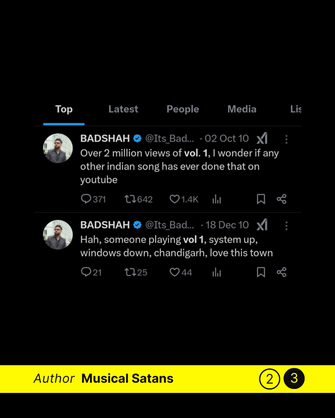 Badshah Tweet About Volume 1
