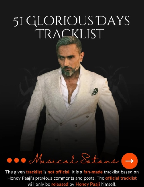 Honey Singh Glorious Days Tracklist